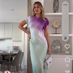 ZARA TIE DYE SATIN DRESS ombre